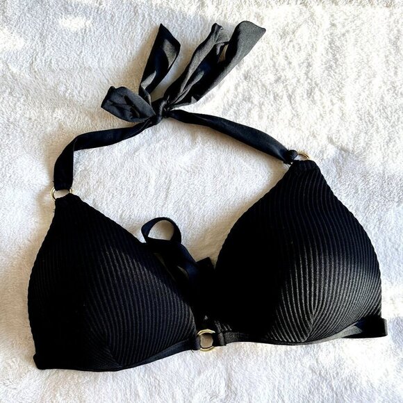 Primark Padded Triangle Black Bikini Top - Size: 8 - Picture 1 of 5